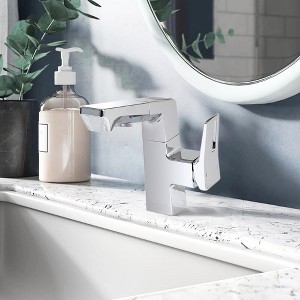 Kumasinova Modern Bathroom Sink Faucet,Deck Mount Vanity Faucet with Smart LED Temperature Display,1 Hole Bathroom Faucets for RV,Home - 1 of 4