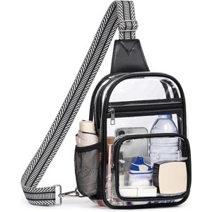 Large Transparent Sling Backpack, Stadium Compliant Clear Crossbody Bag, for Sports Events, Venue Security - 1 of 4