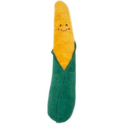ZippyPaws Jigglerz - Dog Squeaky Toys to Keep Them Busy, Funny Food Plush, Cute Stuffed Puppy Toy, Interactive Squeaker - Corn