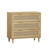31.50"3-Drawers Rattan Storage Cabinet Rattan Drawer,for Bedroom,Living Room,Hallways - 4 of 4