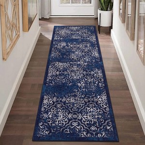 Washable Area Rug Vintage Distressed Rugs for Living Room Bedroom, Low Pile Non-Slip Rug - 1 of 4