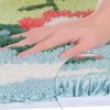 Unique Bargains Soft Non-Slip Thick Shaggy Water Absorbent Botanical Pattern Bath Floor Mat - 3 of 4
