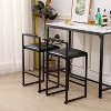 CAVINAS Bar Stools Set of 2, Paper Rope Woven Counter Height Bar Stool Chair with Back and Footrest for Kitchen Island, Dining Room - 2 of 4