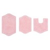 Waterford Tufted Bath Rug, Extra Soft and Absorbent, Non-Slip Bath Mats, Machine Washable bath rugs for Bathroom, 3 Pcs Set with Contour, Pink - 2 of 4