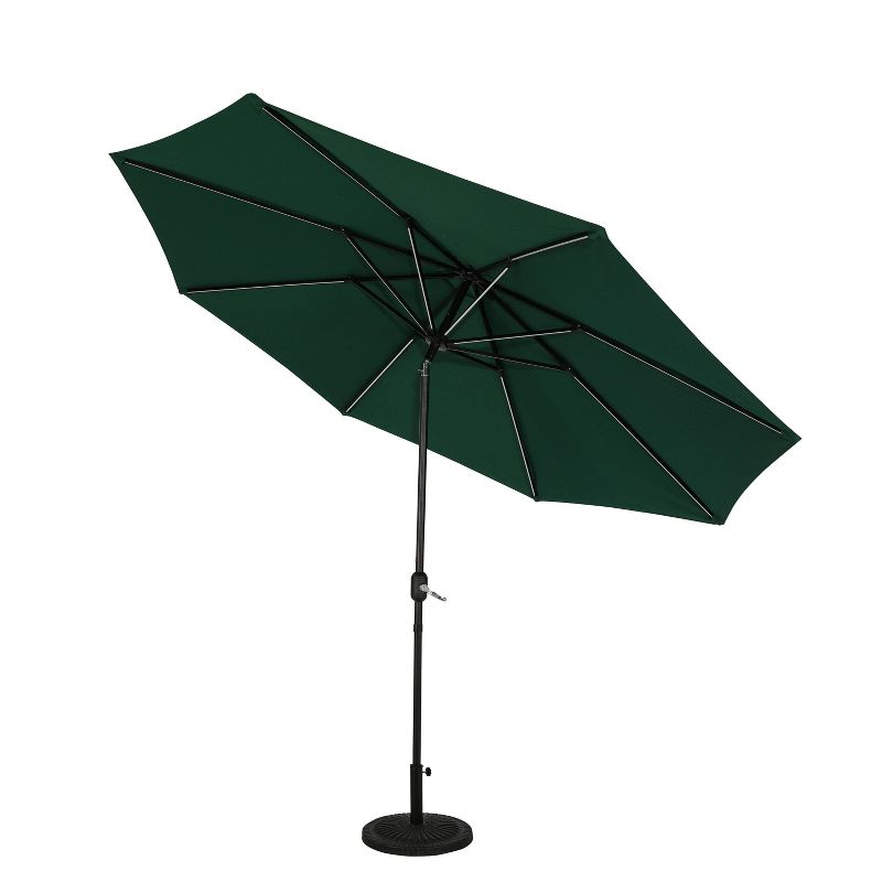 11&#39; x 11&#39; Calypso II Market Patio Umbrella with Solar LED Strip Lights Hunter Green - Island Umbrella, 5 of 18