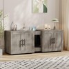 55" Litter Box Enclosure Furniture for 2 Cats，TV Stand/Cabinet Storage Grooves for Living Room - 2 of 4