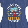 Girls' - Dr. Seuss - Thanksgiving Is A Family Thing Fit & Flair Cap Sleeve Graphic Dress - 2 of 4