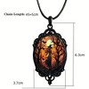 Vintage Bat Glass Pendant Necklace - Gothic Rope Choker with Victorian Embossed Details, Witchy Jewelry Gift - 3 of 4