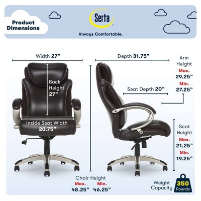 Roasted Chestnut Bonded Leather Executive Swivel Chair with AIR Lumbar Support