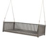 Patio Twin Size Garden Swing Bed, Porch Hanging Swing Bed With Ropes, Leisure Twin Size Swing Bed, Safe Sloped Design, Weight Capacity 350 Lbs - 2 of 4