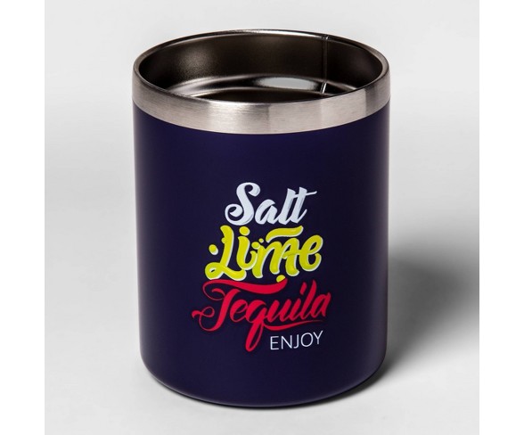 12oz Stainless Steel Low Ball Salt Lime Tequila Navy