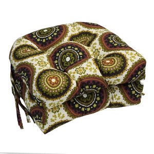 Blazing Needles, 16-inch Spun Polyester Outdoor U-shaped Tufted Chair Cushions (Set of 2) - 1 of 2