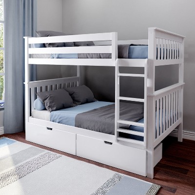 Max & Lily Full over Full Bunk Bed with Storage Drawers