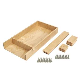 Rev-A-Shelf Customizable Drop-In Kitchen Drawer Organizer Kit for Large Utensils, Knick Knacks, & Cutlery Organization w/Adjusdable Clips, LD-4CT15-1