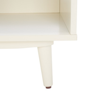 Nordic Natural Acacia Bench with Linen Cushion and Open Shelves