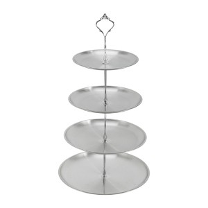 Unique Bargains 4 Tier Dessert Cupcake Stand with Tiered Serving Tray for Donuts Fruits 17.72"x10.24" - 1 of 4