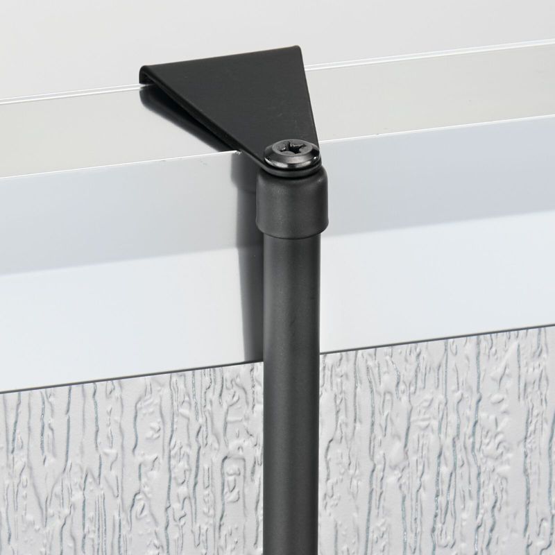 mDesign Stainless Steel 2-Tier Bath/Shower Over Door Caddy with Hooks, 4 of 8