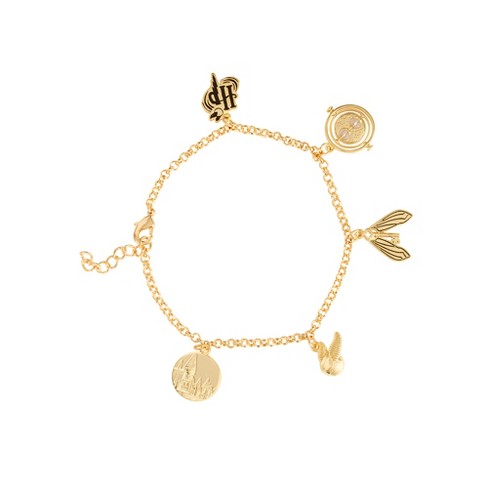 Harry Potter Womens Gold Plated Charm Bracelet, Time Turner - 7