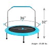 SereneLife 36 Inch Adults Kids Indoor Home Gym Outdoor Sports Exercise Fitness Trampoline with Handlebar and Padded Frame Cover - 2 of 4