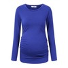 Maternity Shirt Side Button and Ruched Maternity Tunic Tops - 2 of 4