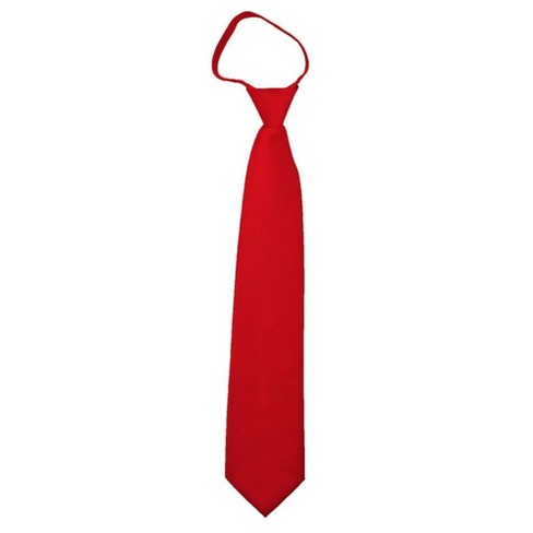 Thedappertie Men's Red Color 3 Inch W And 17 Inch L Zipper Necktie : Target