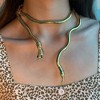 Gold Alloy Punk Snake Wrap Necklace - Unisex Rattlesnake Design Choker, Individualistic Multi-Wear Accessory for Bold Personal Expression - 2 of 4