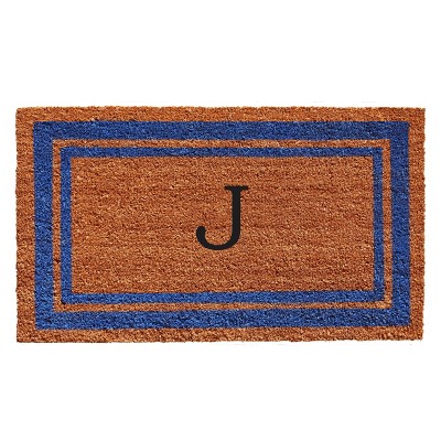 Calloway Mills 152972436J Blue Border 24 In. x 36 In. Monogram Doormat (Letter J)