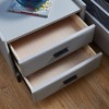 2-Drawer Bedside Night Stand with PU Leather Legs for Bedroom, Living Room, Study Room - 4 of 4