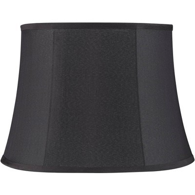 Springcrest Black Faux Silk Medium Tapered Drum Lamp Shade 11" Top x 14" Bottom x 10" Slant x 10" High (Spider) Replacement with Harp and Finial