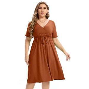 Women's Plus Size  A Line Flowy Party Midi Dresses - 1 of 4
