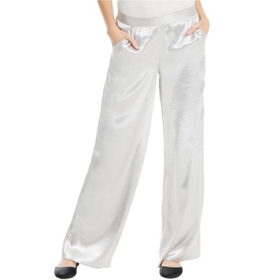 Max Studio London Womens Satin Casual Wide Leg Pants