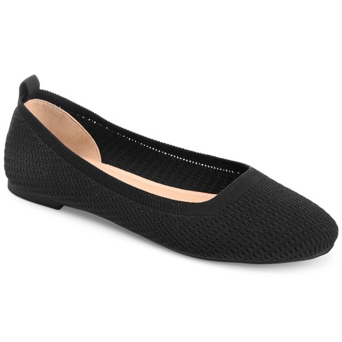 Time and Tru Women's Cap Toe Quilted Ballet Flats, Wide Width Available 