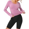 Workout Crop Tops for Women Slim-Fit Athletic Long Sleeve/Short Sleeve Tee Gym Running Yoga Casual Tight Shirts XS-XL - 3 of 4