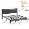 homfan Bed Frame, Upholstered Headborad with Storage and Charing Station, Tufted Design Bed Frame, Steel Slats Support, No Box Spring Needed - 2 of 4
