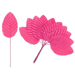 Unique Bargains Artificial Silk Wire Single Flower Leaves for DIY - 1 of 4