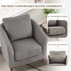 Fluffy Accent Reading Chair with Ottoman   | COLAMY | Dark Gray - 3 of 4