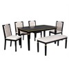 Merax Elegant 6-Piece Dining Set with Tufted High-Back Chairs & Bench - 4 of 4