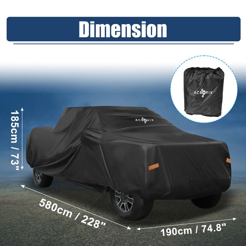 Unique Bargains Pickup Truck Car Cover Fit for Toyota Tacoma Double Cab 4 Door 6.1 Feet Bed, 5 of 6