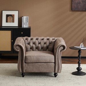 Christopher Knight Home Veres Chesterfield Velvet Upholstered Tufted Club Chair - 1 of 4