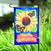 Evergreen Hello Sunshine and Butterflies Applique Garden Flag 12 x 18 Inches Indoor Outdoor Decor - 4 of 4
