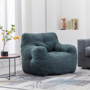Vatros Teddy Fabric Tufted Foam Bean Bag Chair With Teddy Fabric - 1 of 4