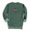 S.W.Smiley Santa Hat Glitter - Women's Garment Dyed Graphic Sweatshirt - 2 of 4