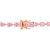 EVERLY JEWELRY | Rose Plated Sterling Silver 13.5 CT TGW Triangle-shape Pink Cubic Zirconia Tennis Bracelet - 7.25 in - 2 of 4