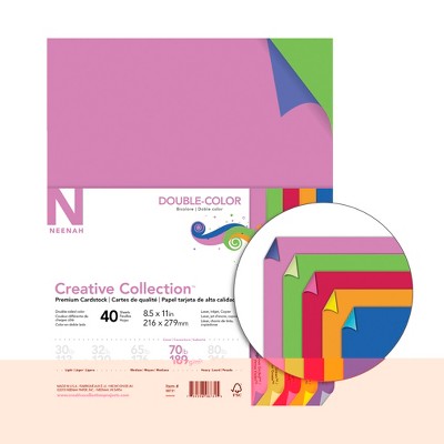 Creative Collection Cardstock, 8-1/2 x 11 Inches, Double-Color, 40 Sheets
