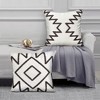 Dsvimoy Support Pillow Handcrafted Cotton Throw Pillow Set with Geometric Aztec Embroidery for Living Room Decor, White, 16"*8"*16" - 2 of 4