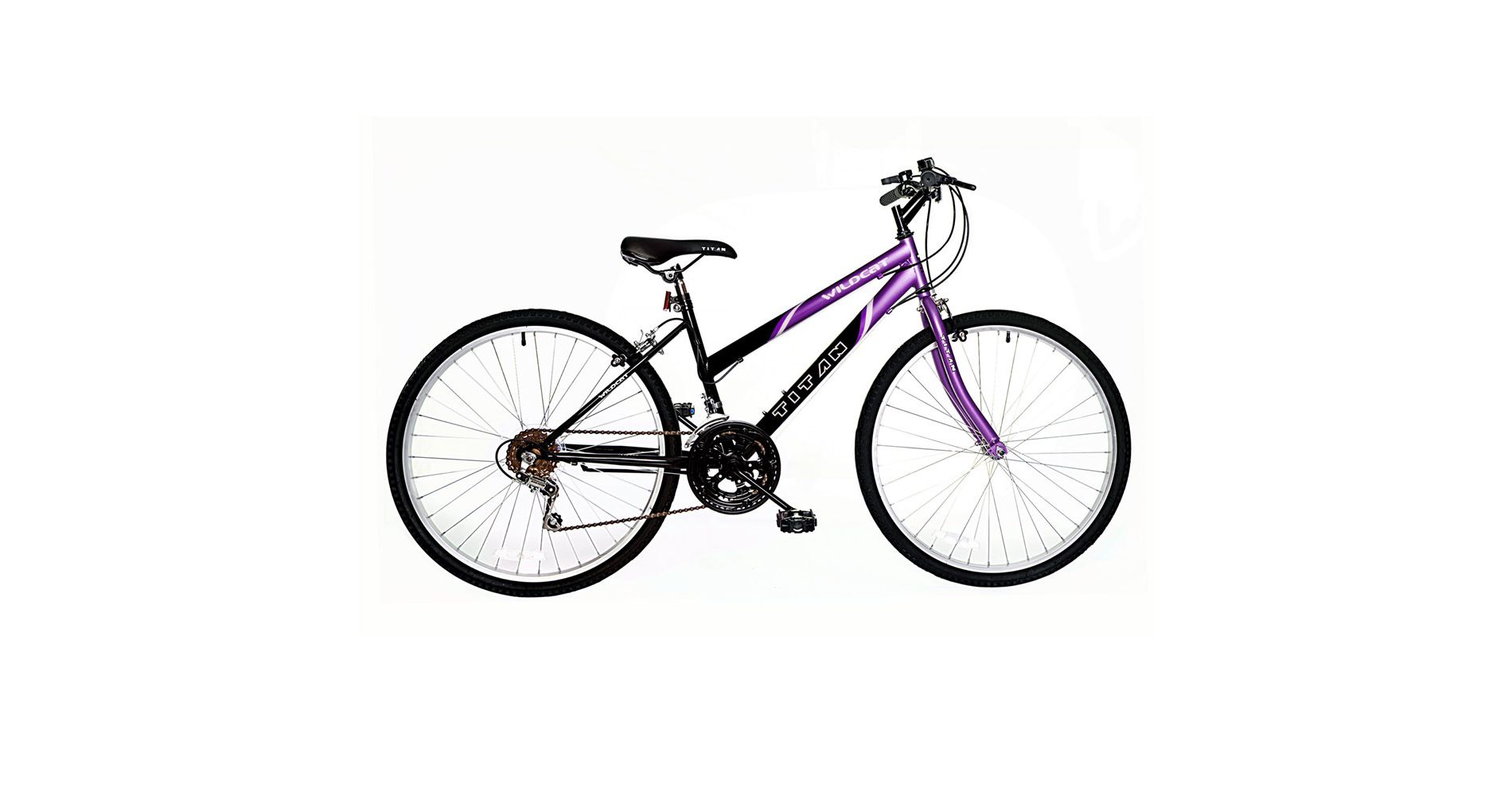 Titan Bikes Wildcat 12-Speed Women's Mountain Bike, Purple/Black
