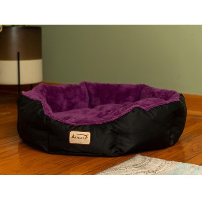Large Plush Purple and Black Velvet Cat Bed