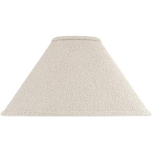 Springcrest 6" Top x 19" Bottom x 10" High x 10" Slant Lamp Shade Replacement Large Gray Tapered Empire Modern Boucle Woven Fabric Spider Harp Finial - 1 of 4