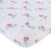 NoJo Disney Ariel Watercolor Wishes Aqua, Pink and White 3 Piece Nursery Crib Bedding Set - Comforter, 100% Cotton Fitted Crib Sheet and Crib Skirt - 3 of 4