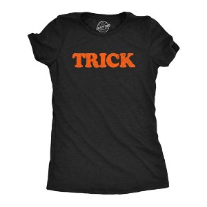 Womens Trick and Treat T Shirts Funny Halloween Trick Or Treat Mischief Tees For Ladies - Crazy Dog Women's T Shirt - 1 of 4